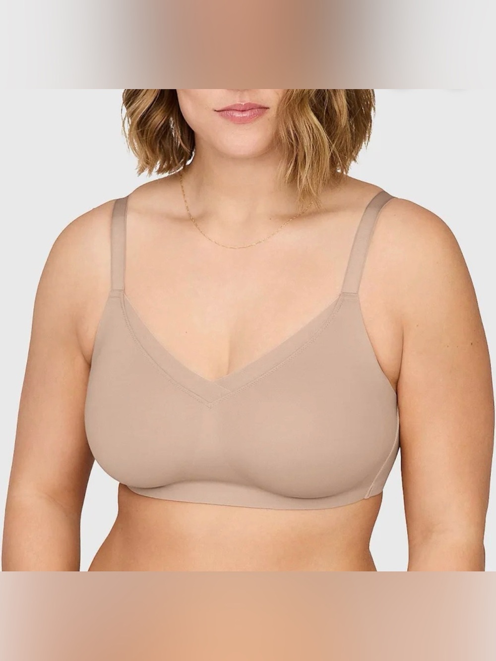 ThirdLove Wireless Crossover Minimizer Bra Taupe 44E (44DD)
